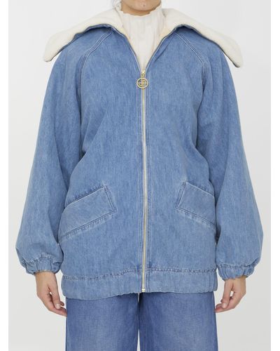 Patou Oversized Denim Jacket - Blue