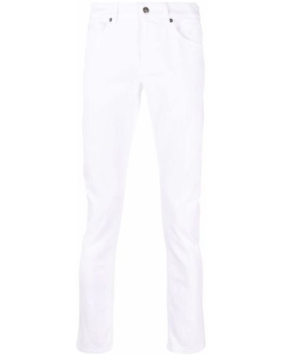 Dondup White Cotton-blend Cropped Slim-cut Jeans