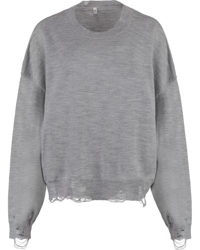 R13 Merino Wool Crew-neck Sweater - Gray