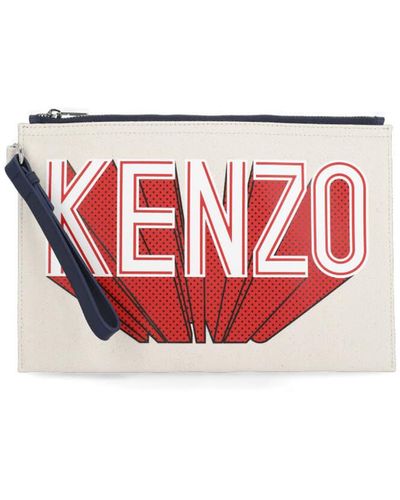 KENZO Printed Pochette - Red