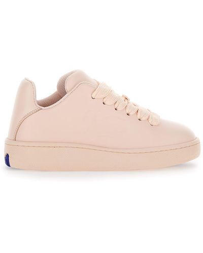 Burberry Trainers With Platform And Oversized Laces - Pink