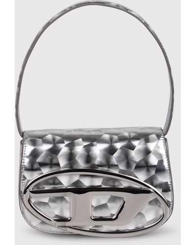 DIESEL Sholuder Bag With Mirror Effect - Grey