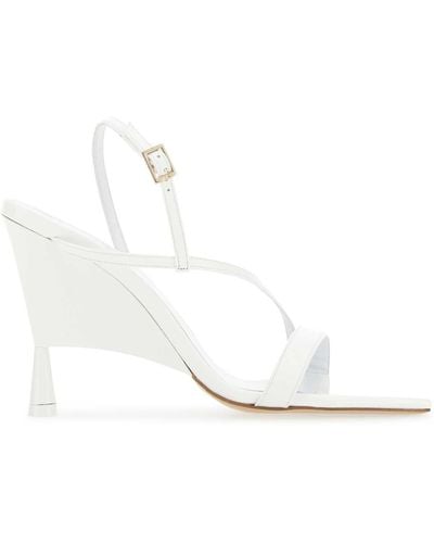 Gia Borghini Leather Rosie 5 Sandals - White