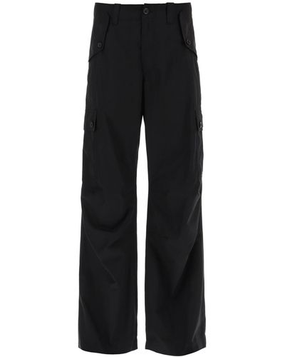 Dolce & Gabbana Cargo Pants With Logo Plaque - Black