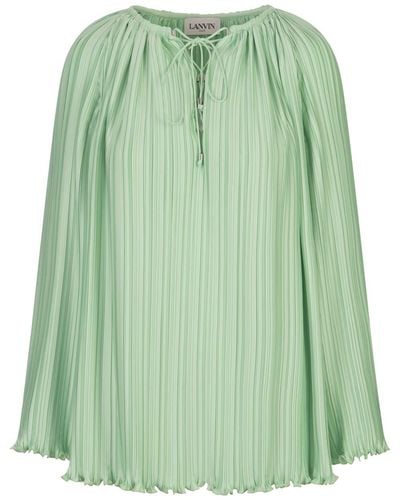 Lanvin Pleated Blouse - Green