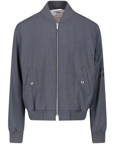 Thom Browne '4-bar' Bomber Jacket - Blue