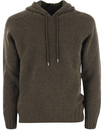 Tagliatore Wool Pullover With Hood - Green