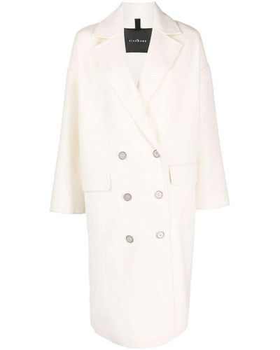 John Richmond Double-Breasted Coat With Print On The Back - White