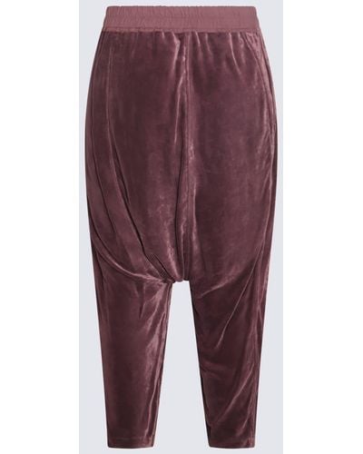 Rick Owens Viscose And Silk Blend Trousers - Purple