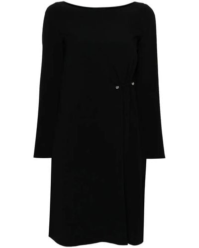 Emporio Armani Long Sleeves Dress With Piercing - Black