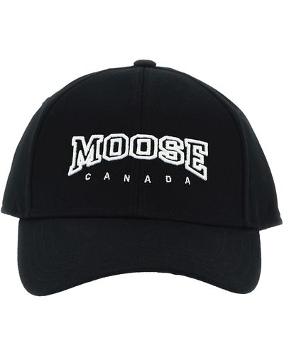 Moose Knuckles Varsity Logo Hats - Black