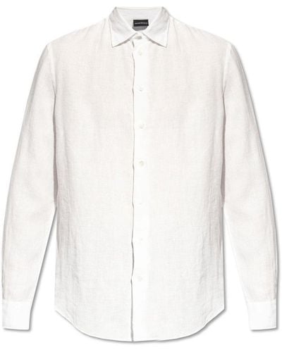 Emporio Armani Linen Shirt, - White