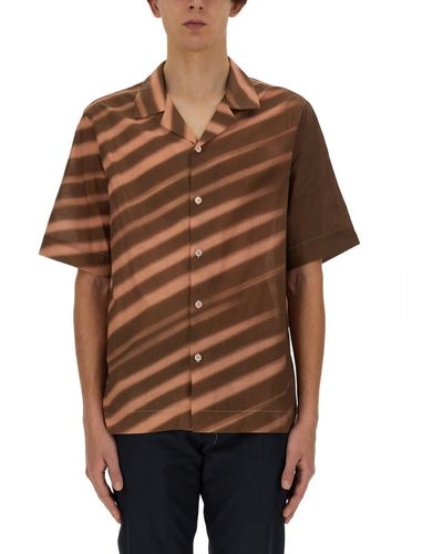 Paul Smith Stripe Print Shirt - Brown