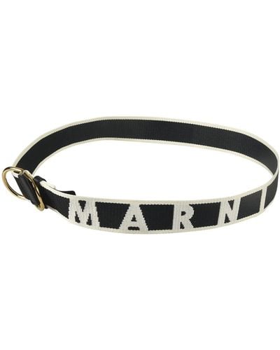 Marni Logo Detail Belt - Black