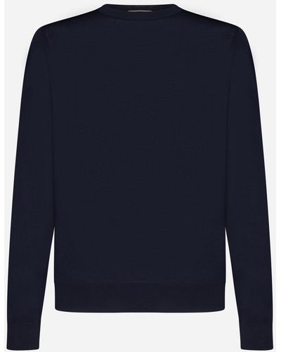 Piacenza Cashmere Wool Crewneck Sweater - Blue