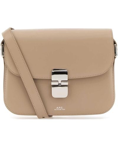 A.P.C. Cappuccino Leather Grace Crossbody Bag - Natural