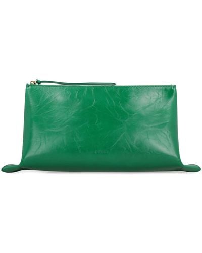 Jil Sander Leather Clutch - Green