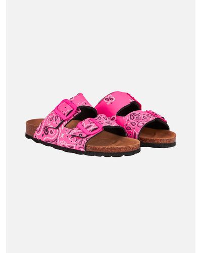 Mc2 Saint Barth Sandals With Bandanna Print - Pink