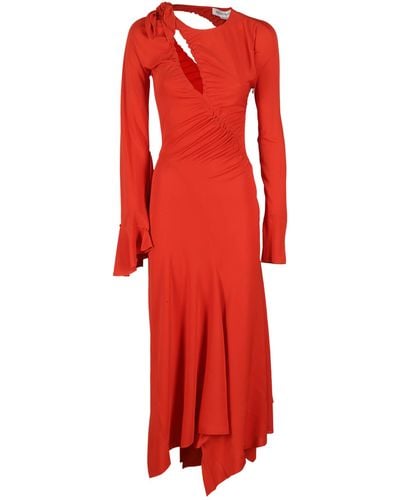Victoria Beckham Asymmetric Slash Jersey Dress - Red