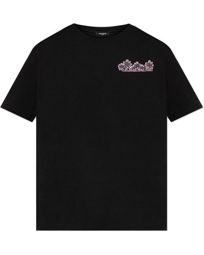 Balmain T-Shirt With Logo - Black