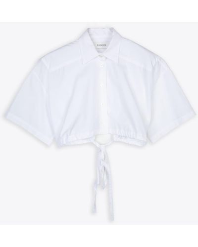 Laneus Crop Shirt Poplin Cropped Shirt - White