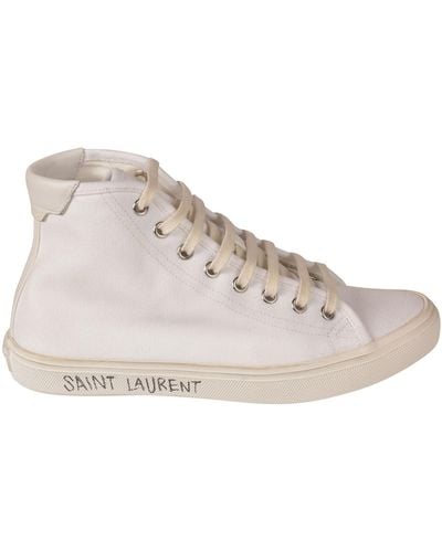 Saint Laurent Malibu High-top Canvas Sneakers - White