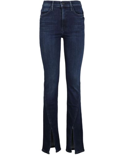 Mother Slit-detailed Bootcut Jeans - Blue
