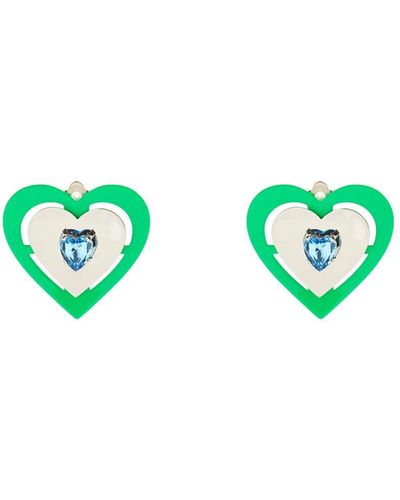 Safsafu Neon Heart Clip-On Earrings - Blue