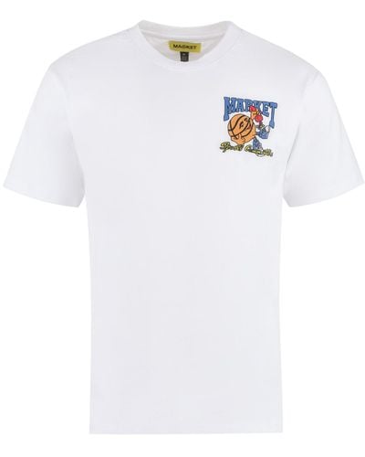 Market Printed Cotton T-Shirt - White