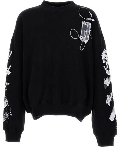 Off-White c/o Virgil Abloh Sweatshirt With Scan Arrow Detail - Black