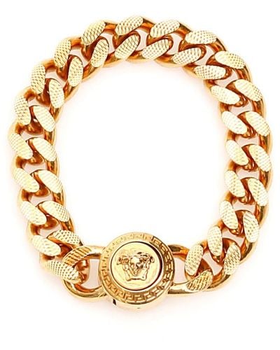 Versace Guilloche' Chain Bracelet Medusa Closing - Metallic