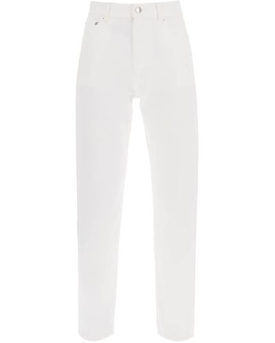 Loulou Studio Cropped Straight Cut Jeans - White