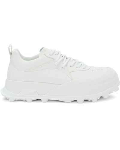 Jil Sander Orb Leather Trainers - White