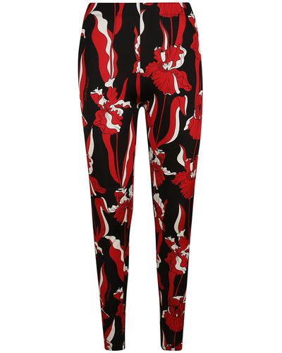 Boutique Moschino Floral Printed Leggings - Red