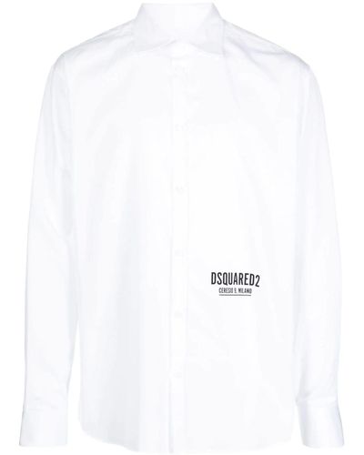 DSquared² Logo-print Long-sleeve Shirt - White