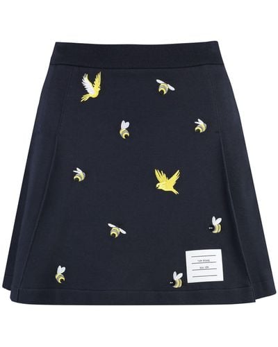 Thom Browne Cotton Mini-skirt - Blue