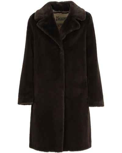 Herno Eco-fur Coat - Black