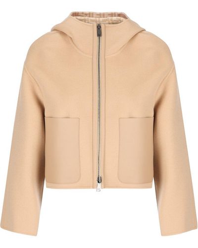 Fendi Hooded Zipped Reversible Jacket - Natural