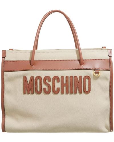 Moschino Logo Patch Tote Bag - Natural