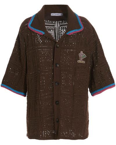 Avril 8790 x Formichetti Patch Crochet Shirt - Brown