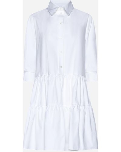 Fabiana Filippi Cotton Tiered Shirt Dress - White