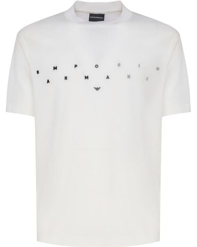 Emporio Armani T-Shirt With Logo - Natural