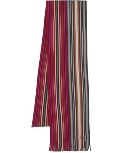 PS by Paul Smith Merino Wool 'spectrum Stripe' Scarf - Red
