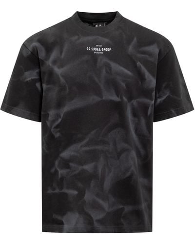 44 Label Group T-Shirt With Smoke Effect - Black