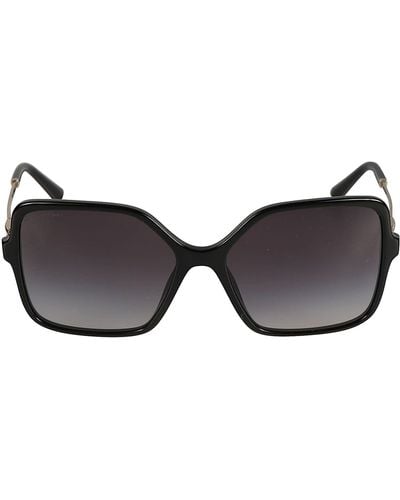 BVLGARI Metal Temple Square Lens Sunglasses - Brown