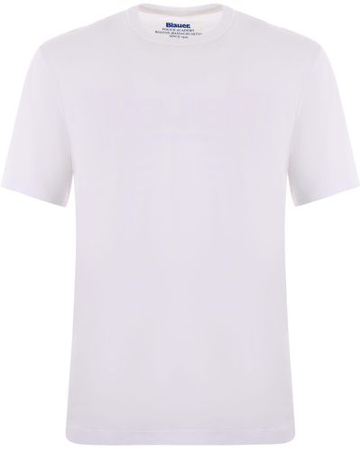 Blauer T-Shirt - White