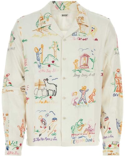 Bode Embroidered Cotton And Viscose Shirt - White