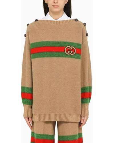 Gucci Wool Crew-Neck Sweater - Natural