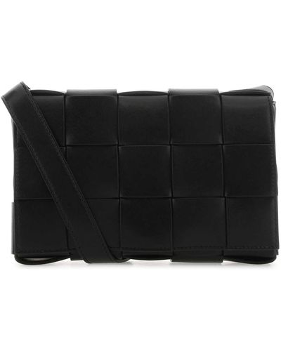 Bottega Veneta Leather Cassette Crossbody Bag - Black