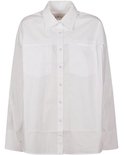 REMAIN Birger Christensen Poplin Oversized Shirt - White